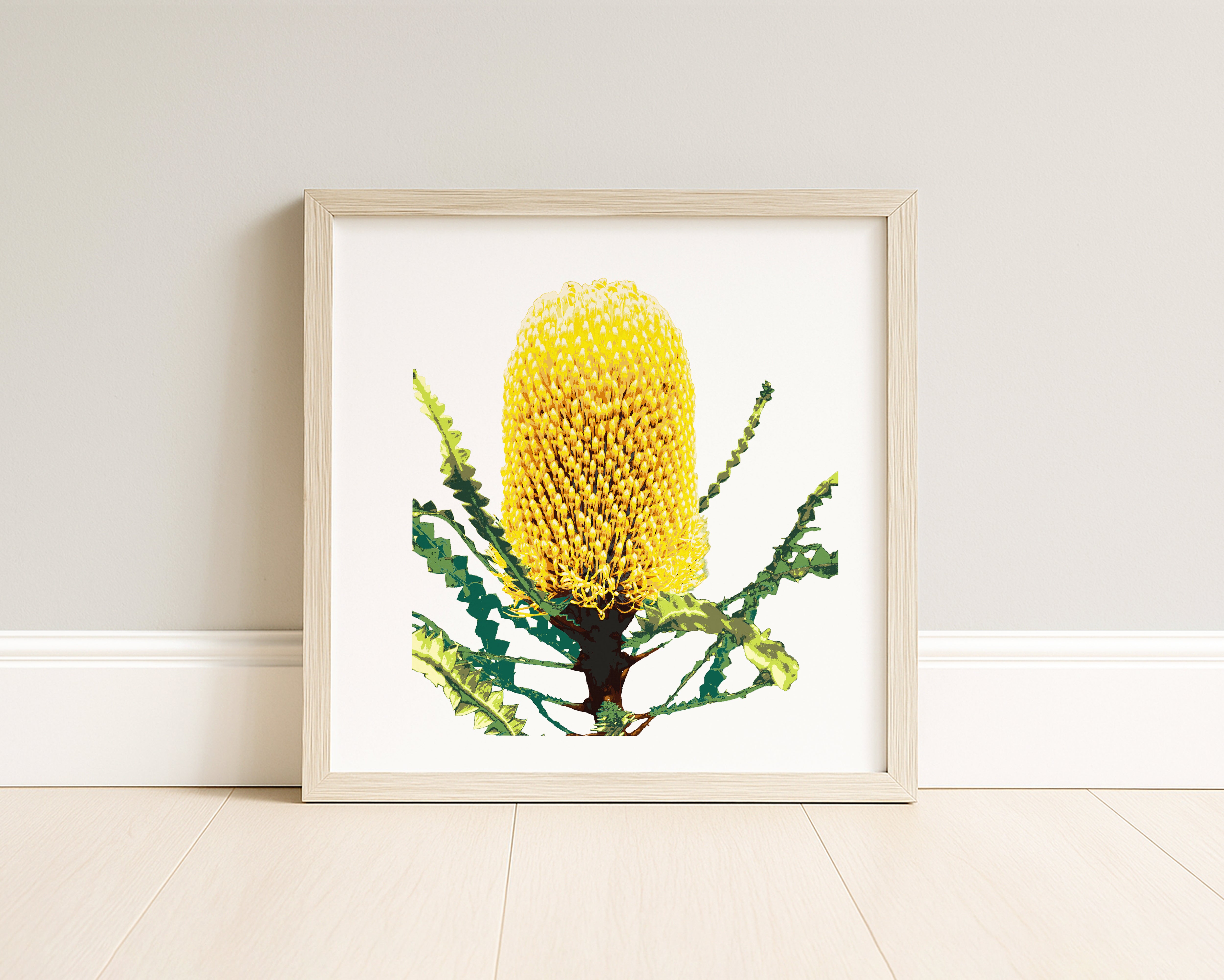 Banksia (Coastal Gold) Botanica Mini™ Print (20x20cm)