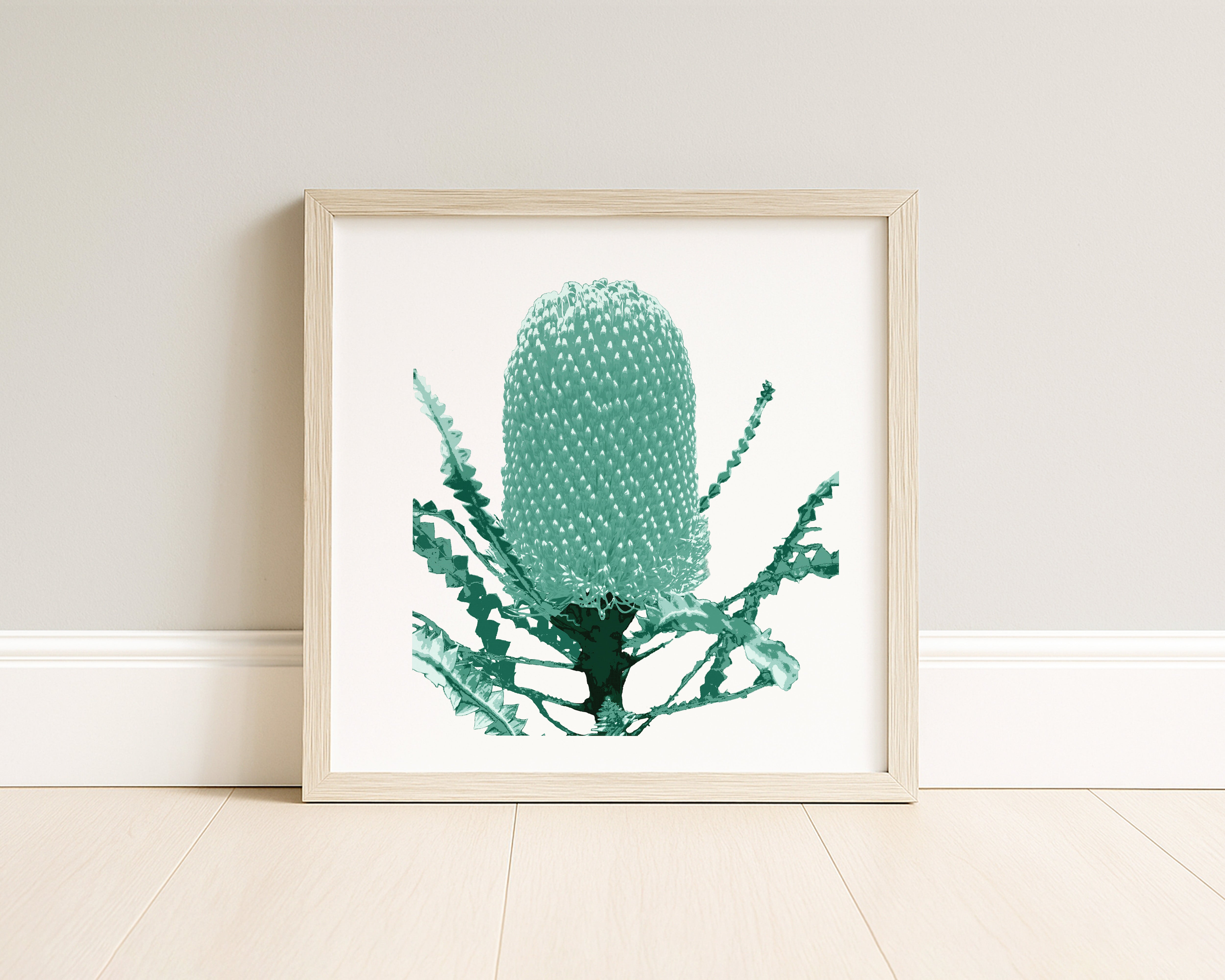 Banksia (Mineral Sage) Botanica Mini™ Print (20x20cm)