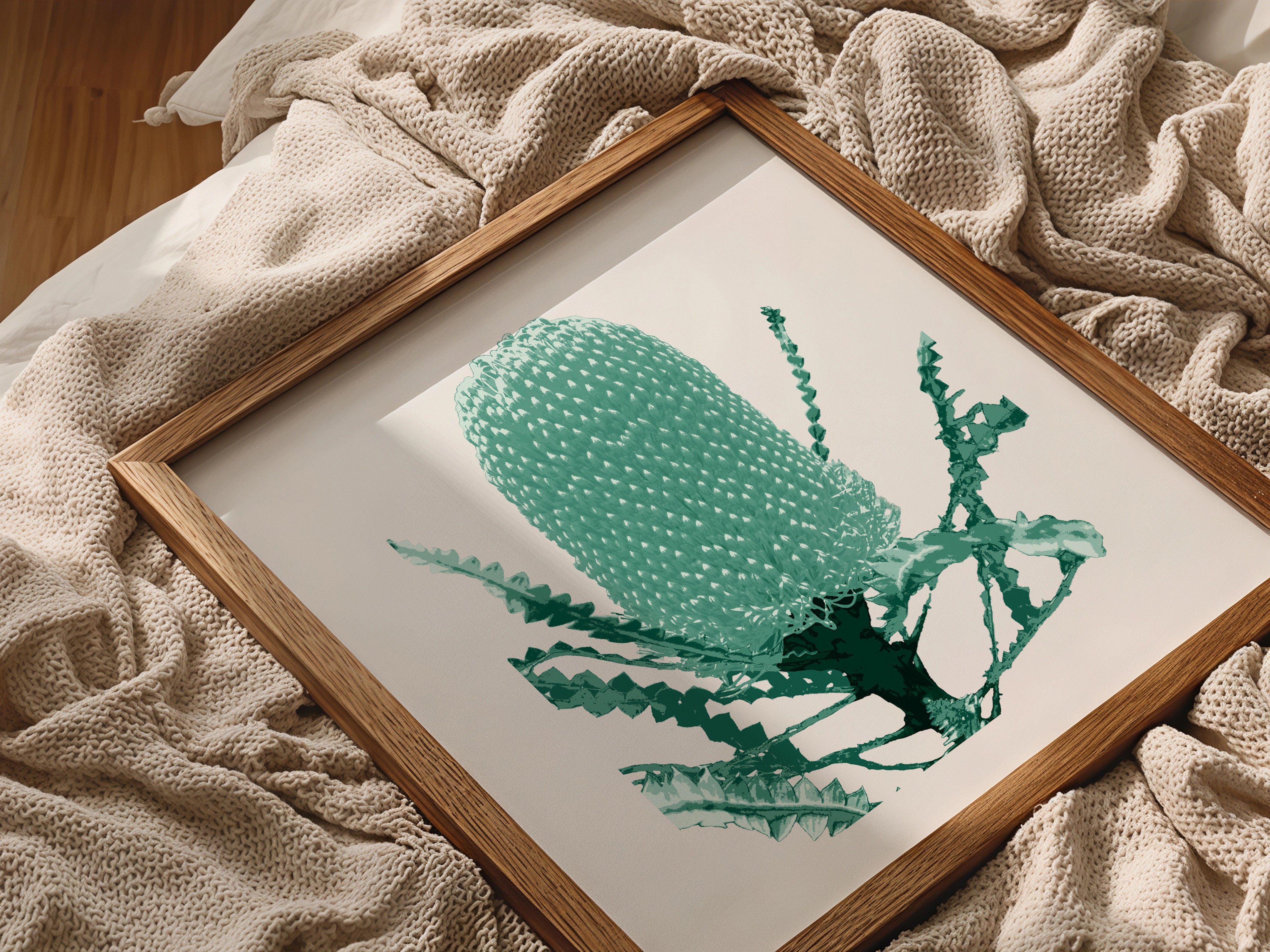 Banksia (Mineral Sage) Botanica Mini™ Print (20x20cm)