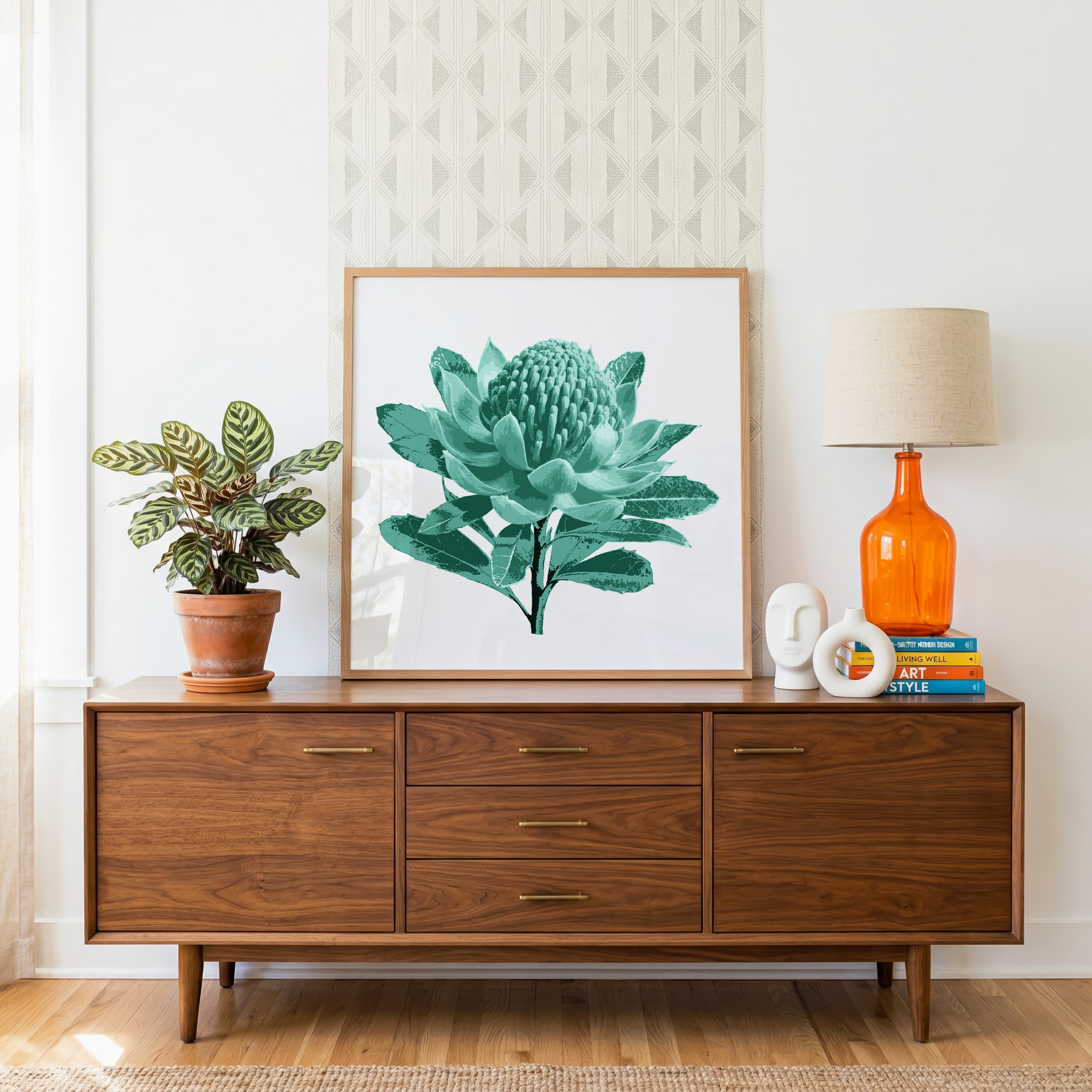 Waratah (Mineral Sage) Print
