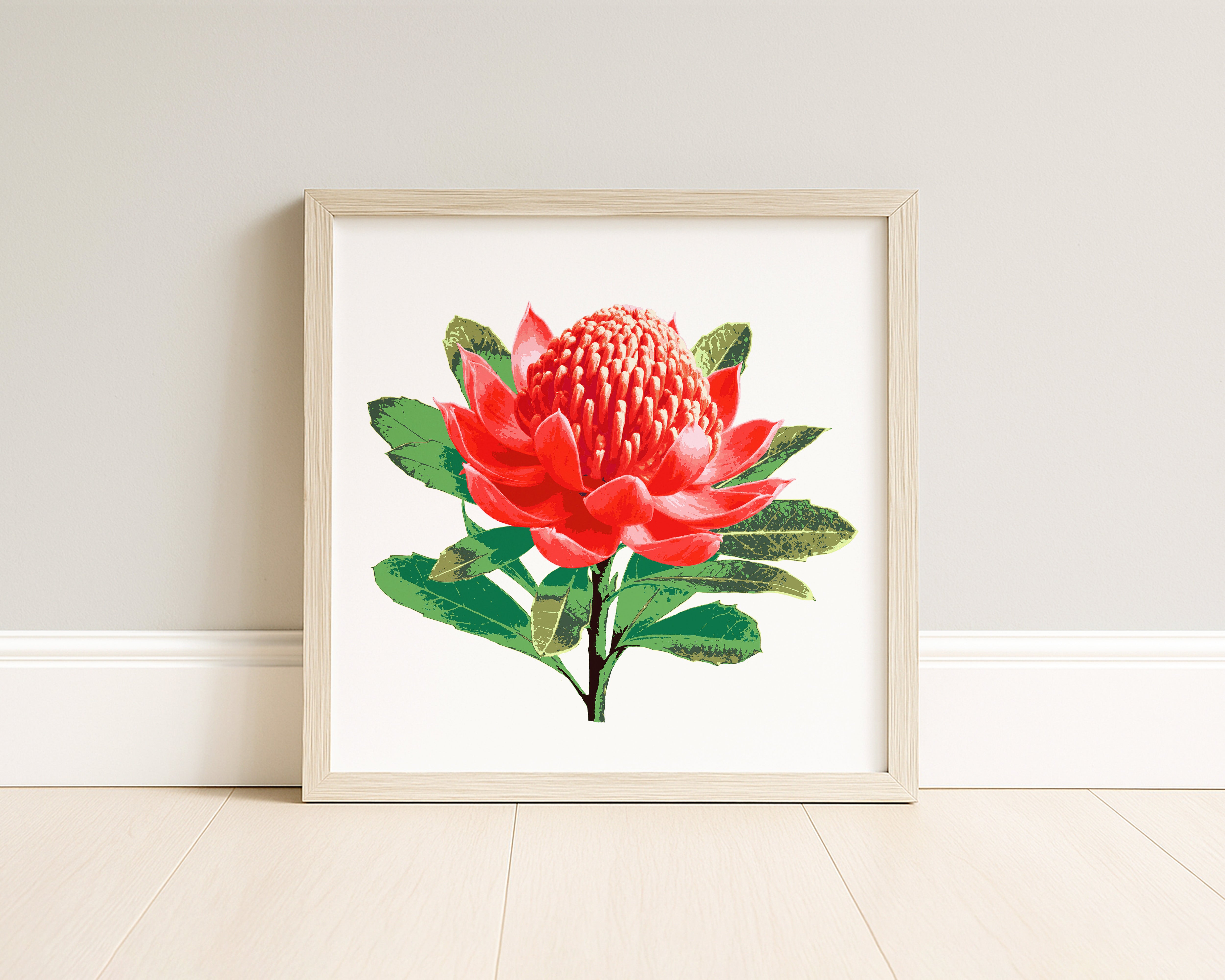 Waratah (Ember Bloom) Botanica Mini™ Print (20x20cm)