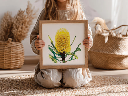 Banksia (Coastal Gold) Botanica Mini™ Print (20x20cm)
