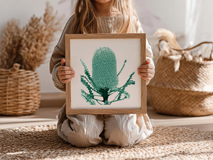 Banksia (Mineral Sage) Botanica Mini™ Print (20x20cm)