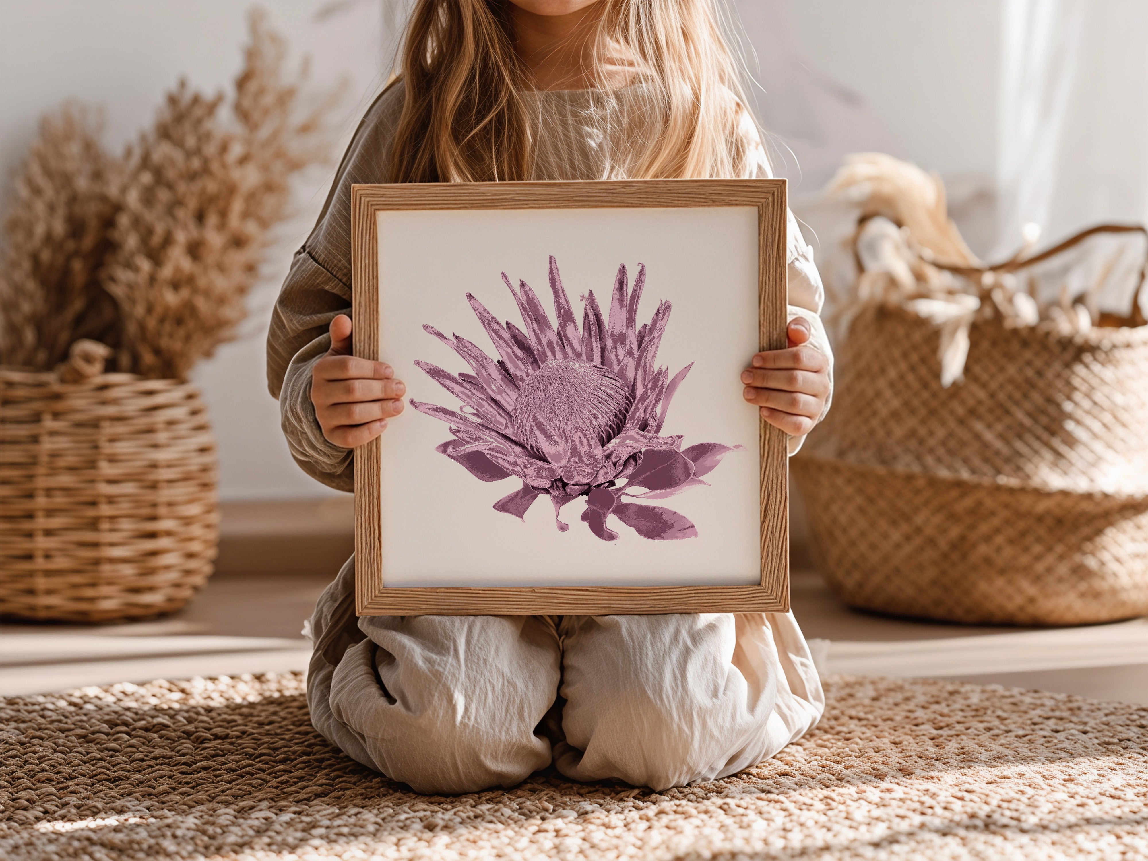 Protea (Dusty Plum) Botanica Mini™ Print (20x20cm)