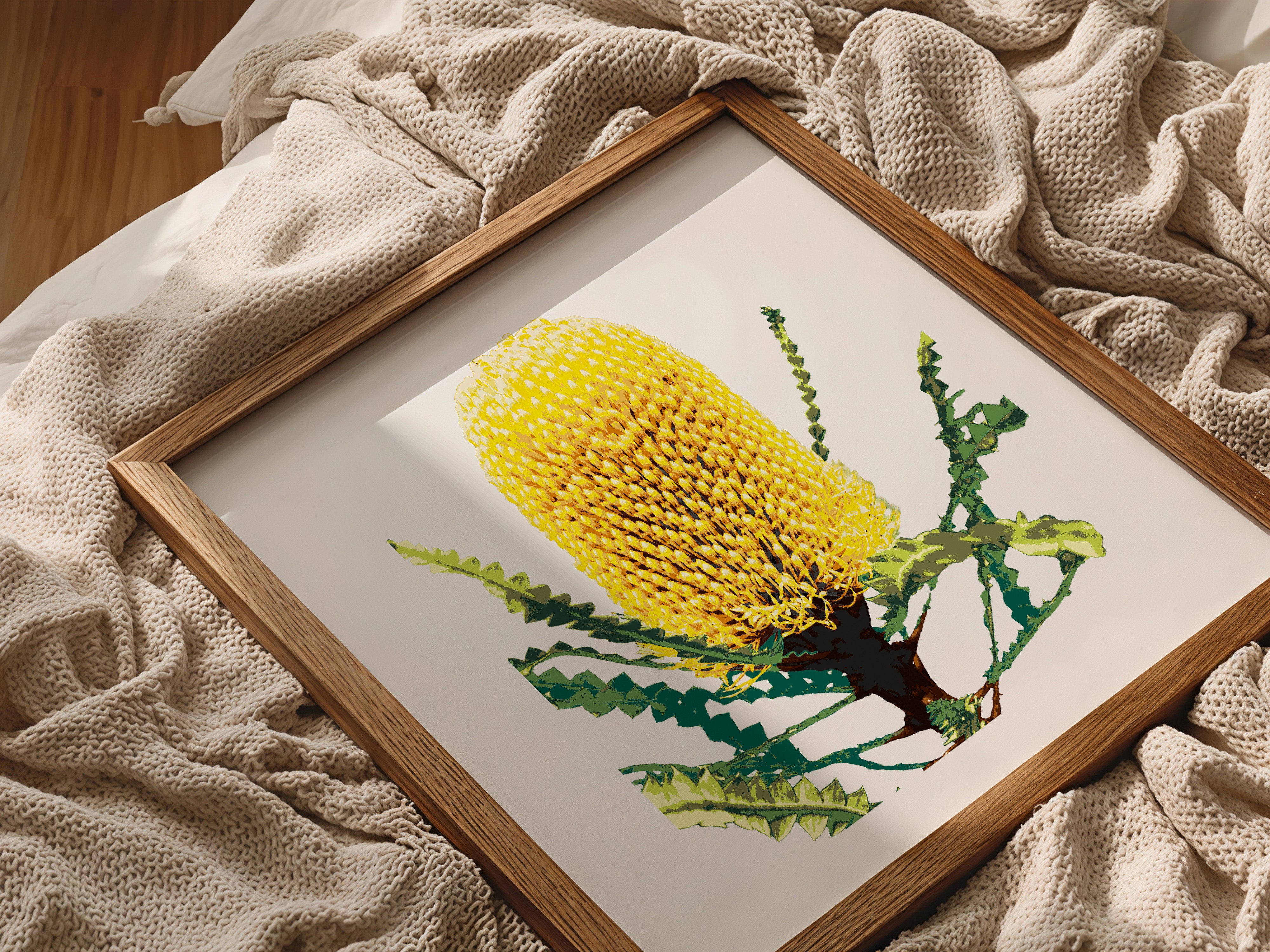 Banksia (Coastal Gold) Botanica Mini™ Print (20x20cm)