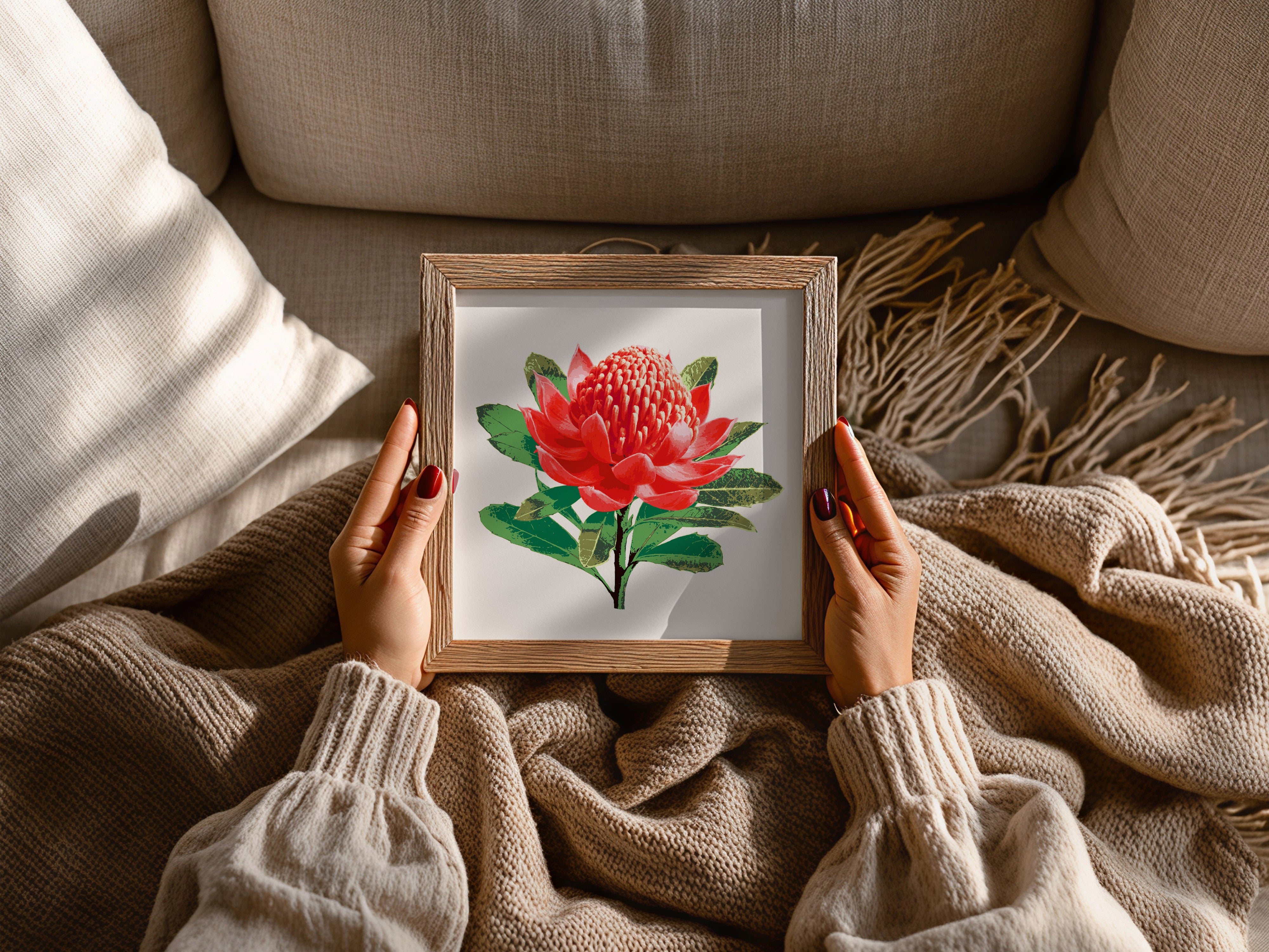 Waratah (Ember Bloom) Botanica Mini™ Print (20x20cm)